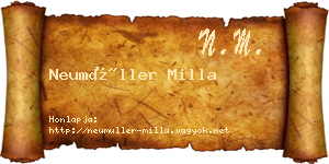 Neumüller Milla névjegykártya